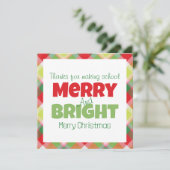 Merry & Bright Teachers Dank je Kaart (Staand voorkant)