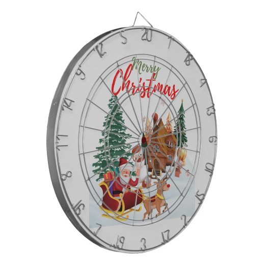 Merry & Bright Throw Pillow – Cozy Christmas Home Dartbord (Voorkant Links)