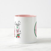 Merry Bright toevoegen monogram varken Kerstmis Mok (Midden)
