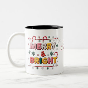 Merry & Bright Two-Tone Christmas Mok - snoepriet