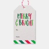 "Merry & Bright" ventilatorstripes kerst Cadeaulabel (Voorkant)