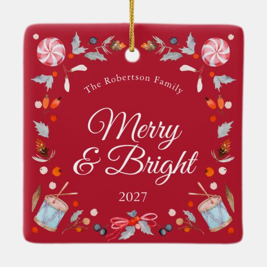 Merry & Bright Vintage Christmas Ornament (Achterkant)