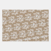 Merry & Bright White-kerstboomverlichting Kraft Inpakpapier Vel (Voorkant 3)