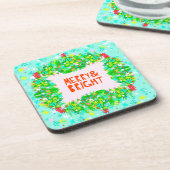 Merry & Bright Wreath Bier Onderzetter (Linkerzijde)