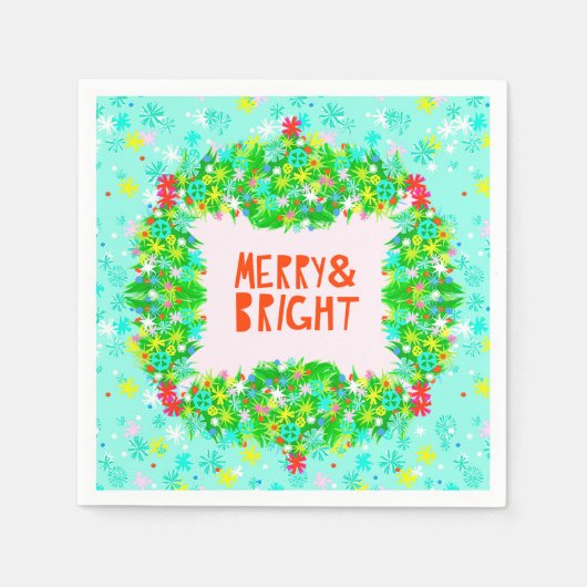 Merry & Bright Wreath Servet (Voorkant)