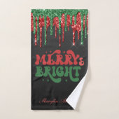 MERRY & BRILLANT SCRIPT DE NOËL MONOGRAMME PERSONN (Serviette à main)