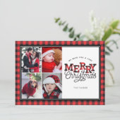 MERRY Buffalo Plaid Bordure 4 Cartes photos (Debout devant)
