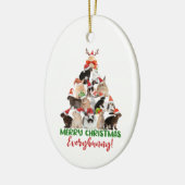 Merry Bunny Kerstmis Keramisch Ornament (Links)