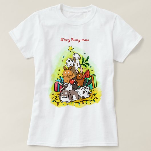 Merry Bunny-mass T-shirt (Design voorkant)