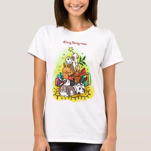 Merry Bunny-mass T-shirt (Voorkant)