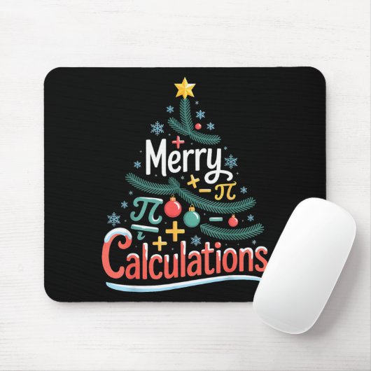 Merry Calculations Funny Math Teacher Christmas  Muismat (Met muis)