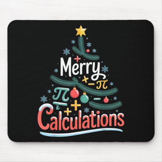 Merry Calculations Funny Math Teacher Christmas  Muismat (Voorkant)