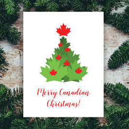 Merry Canadian Flag Maple Leaf kerstboom Briefkaart