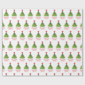 Merry Canadian Flag Maple Leaf kerstboom Cadeaupapier (Vlak)