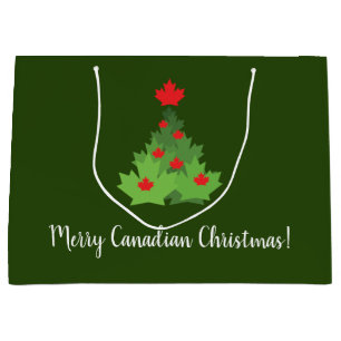 Merry Canadian Maple Leaf Flag Kerstmis Groot Cadeauzakje
