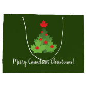 Merry Canadian Maple Leaf Flag Kerstmis Groot Cadeauzakje (Achterkant)
