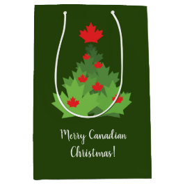 Merry Canadian Maple Leaf Flag Kerstmis Medium Cadeauzakje