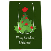 Merry Canadian Maple Leaf Flag Kerstmis Medium Cadeauzakje (Achterkant)