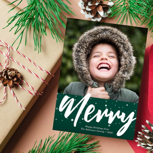 MERRY | carte de vacances avec lettrage blanc