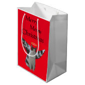 Merry Cat Angel kerst Medium Cadeauzakje (Achterkant Gekanteld)