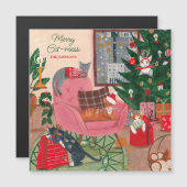 Merry Cat mess chats Carte magnétique de Noël (Devant / Derrière)