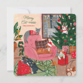 Merry Cat-mess chats Noël Carte de vacances (Devant)