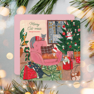 Merry Cat-mess chats Noël Carte de vacances