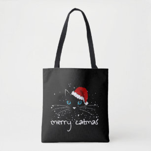 MERRY CATMAS Cat Christmas Tree Sac fourre-tout de