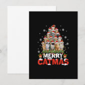 Merry Catmas Cat Kerstmis Pajamas X-mas Ugly Swea Kaart (Voorkant / Achterkant)