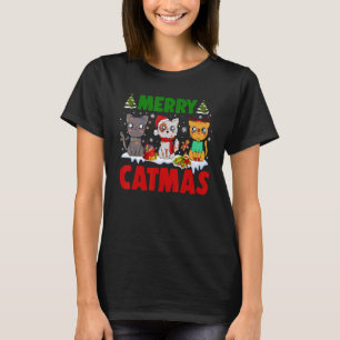 Merry Catmas Cat Kerstmis Pajamas X-mas Ugly Swea T-shirt