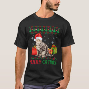Merry Catmas Cat Ugly Kerstmis American Shorthair T-shirt