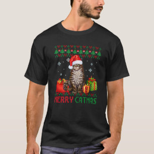 Merry Catmas Cat Ugly Kerstmis Maine Coon mam Pap T-shirt