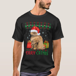 Merry Catmas Cat Ugly Kerstmis Selkirk Rex Cat Mo T-shirt