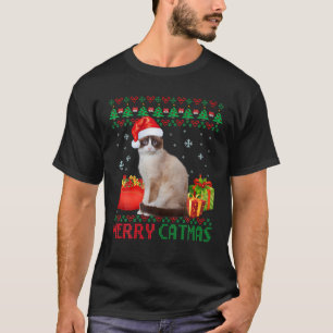 Merry Catmas Cat Ugly Kerstmis Tonki mam Pap T-shirt