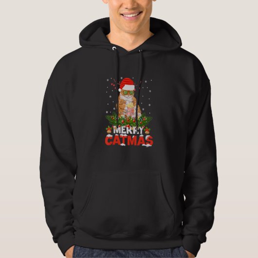 Merry Catmas Chat de Noël Pyjama X mas Sweat Ugly (Devant)