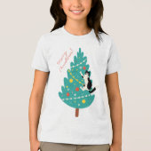 Merry Catmas - Een Spinnende kerstklim Tri-Blend Shirt (Voorkant)