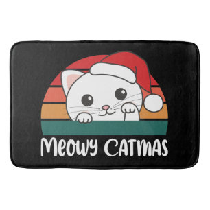 Merry Catmas Funny Cat Kerstmis Badmat