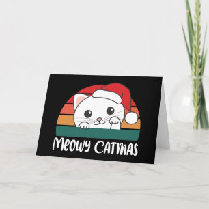 Merry Catmas Funny Cat Kerstmis Pun Holiday Kaart