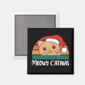 Merry Catmas Funny Chat de Noël Pun Magnet (Recto/Verso)