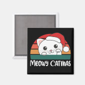 Merry Catmas Funny Chat de Noël Pun Magnet (Recto/Verso)