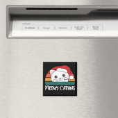 Merry Catmas Funny Chat de Noël Pun Magnet (In Situ (Lave-vaisselle))