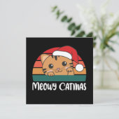 Merry Catmas Funny Chat Noël Pun Invitation (Debout devant)