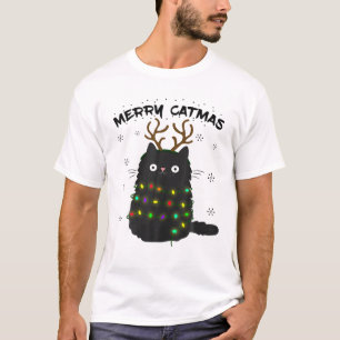 Merry Catmas Funny Kerstmis in Reindeer Costu T-shirt