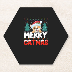 Merry Catmas Kartonnen Onderzetters