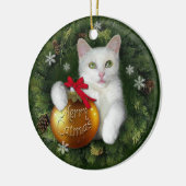 Merry Catmas Keramisch Ornament (Links)