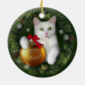 Merry Catmas Keramisch Ornament (Achterkant)