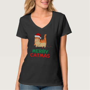 Merry Catmas Kerstmis Funny T-Shirt