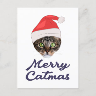 Merry Catmas, Noël Chat Santa hat Invitation