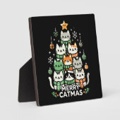 Merry Catmas Schattigee Kerstboom Vakantie Fotoplaat (Voorkant)