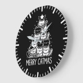 Merry Catmas Schattigee Kerstboom Vakantie Grote Klok (Hoek)